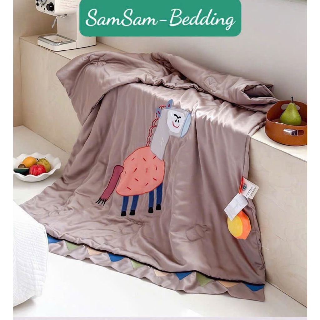 Chăn lụa tencel cho bé họa tiết hoạt hình đáng yêu Chất liệu Tencel bambo kháng khuẩn tự nhiên an to