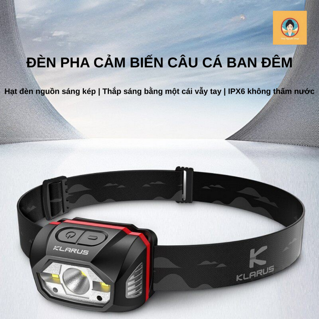 [Klarus] Đèn pin đeo đầu cao cấp model HM1 có pin sạc tích hợp theo đèn