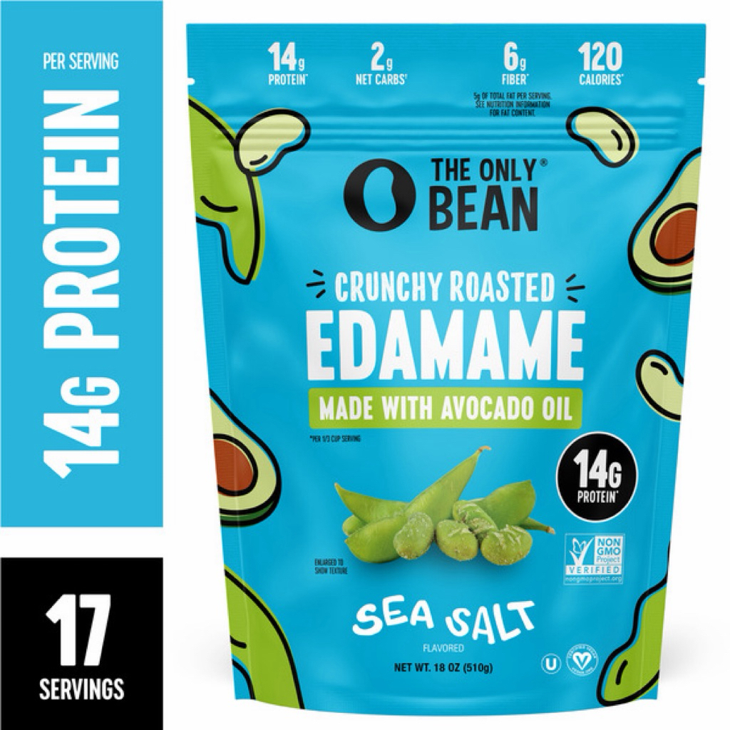 (U.S.A)Snack Đậu Nành Rang Giòn The Only Bean Crunchy Roasted Edamame – Vị Muối Biển (Sea Salt) Túi 
