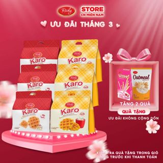 [TẶNG 2 QUÀ] Combo 6 bịch bánh Karo Richy trứng tươi chà bông và phô mai hoàng kim, HSD 45 ngày