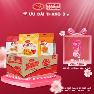 [VỊ SỮA MỚI] Thùng 72 cái bánh trứng tươi sợi gà Karo Richy (12 bịch/thùng), HSD 45 ngày