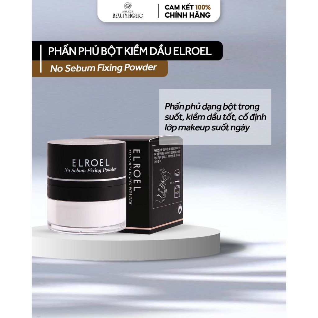 Phấn phủ bột kiềm dầu ELROEL NO SEBUM FIXING POWDER 7.7g