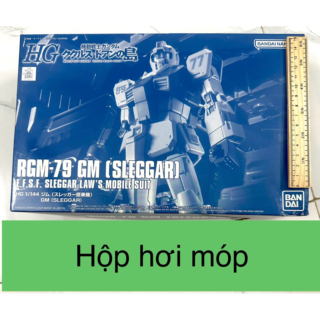 Mô Hình Lắp Ráp P-BANDAI HG 1/144 RGM-79 GM SLEGGAR Cucuruz Doan's Island hộp hơi móp
