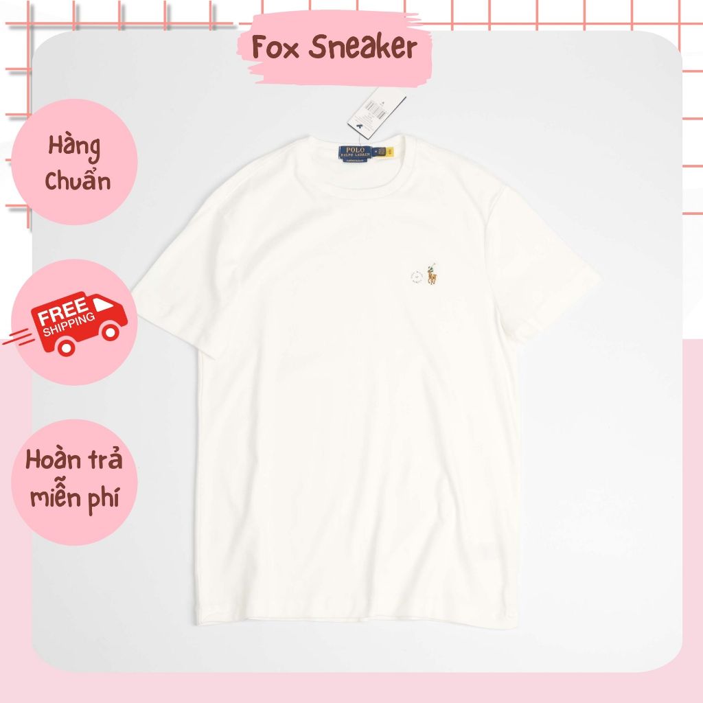 Áo Thun Ralph Trắng Form Custome Slim Fit | Fox Sneaker