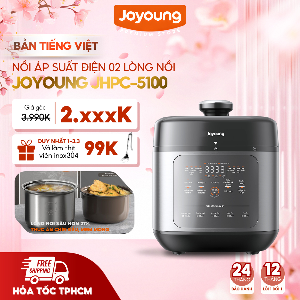 Joyoung Nồi áp suất đa năng 2 lòng nồi JHPC-5100 5L 900W BH 24 tháng