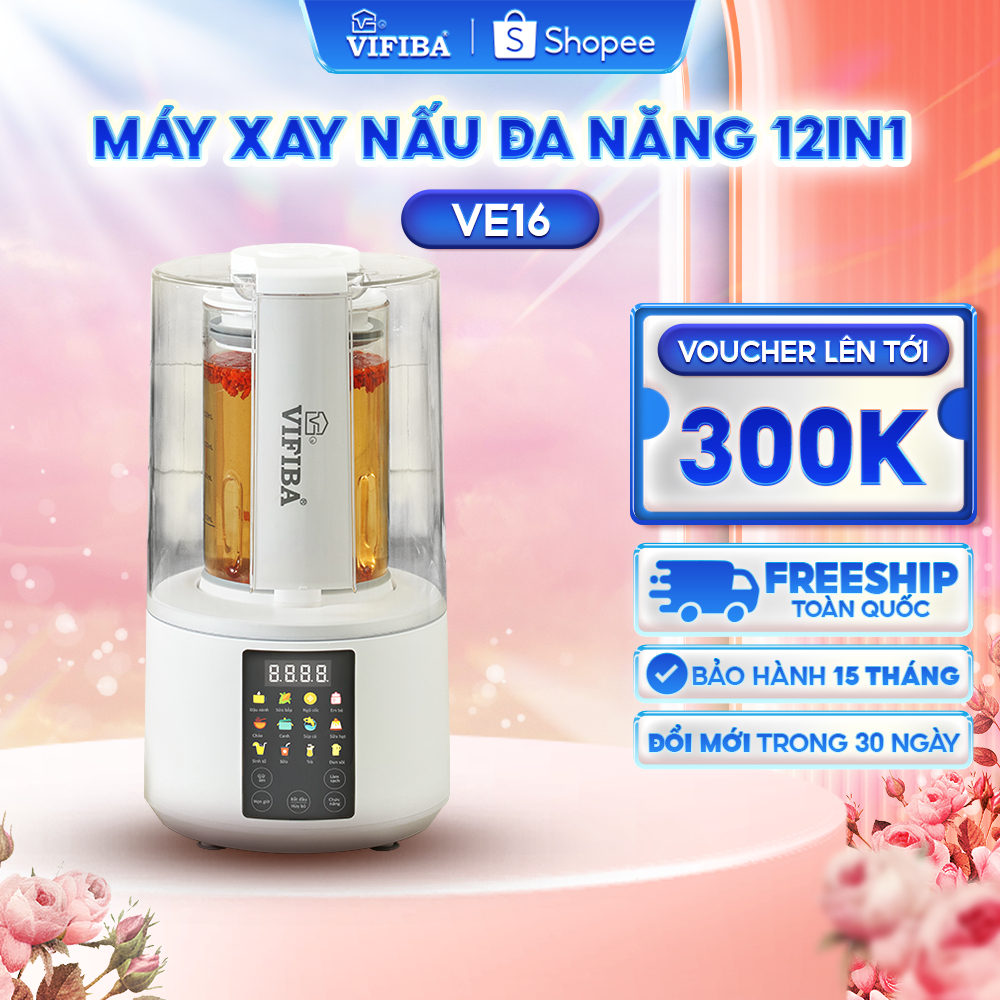 Máy Xay Nấu Đa Năng Chống Ồn 15 Chức Năng Yoko VIFIBA, Máy Làm Sữa Hạt, Dung Tích 1.5L. Module VFB-P