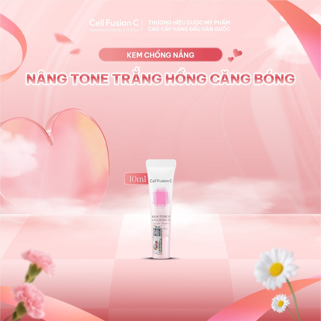 [10ML] Kem Chống Nắng Nâng Tone Cấp Ẩm Căng Bóng Cho Mọi Loại Da Cell Fusion C Aqua Tone Up Sunscree
