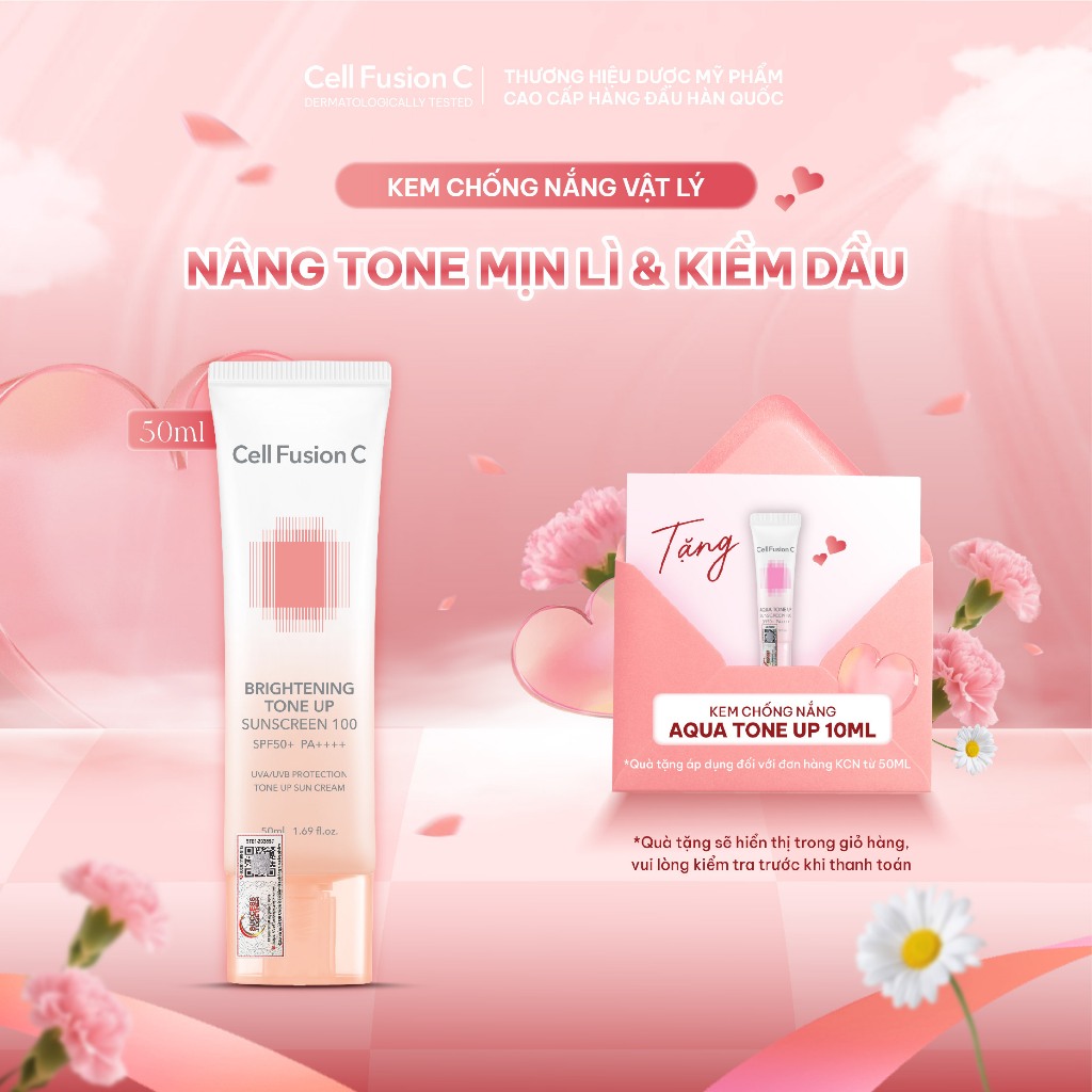 [BÁN CHẠY] Kem Chống Nắng Nâng Tone Mịn Lì Kiềm Dầu Cell Fusion C Brightening Tone Up Sunscreen 100 