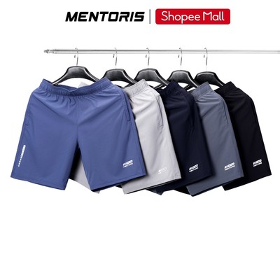 Quần Short Nam MENTORIS Vải Gió Siêu Nhẹ, Co Giãn Tốt,Form Regular Fit,Vận Động Thoải Mái MASR25S001