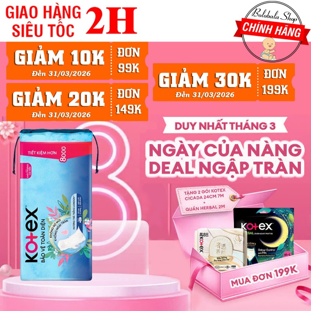 Băng vệ sinh Kotex MAXI cánh 20 miếng 23cm
