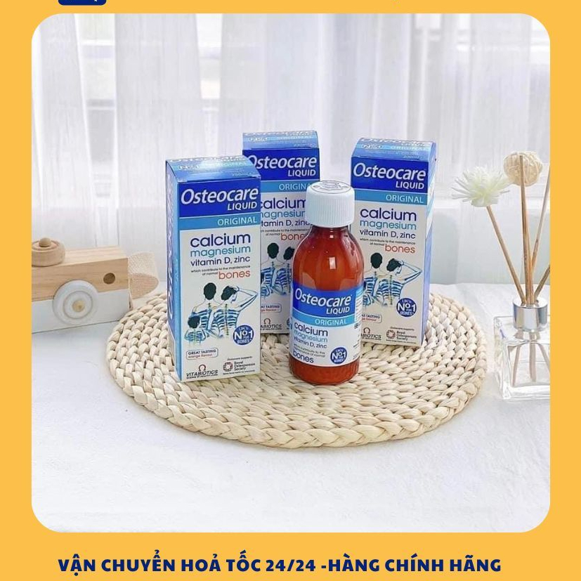 Canxi nước Osteocare Original Liquid, Anh (200ml) bổ sung canxi và d3 cho bé 3 tuổi đến 10 tuổi, ngư