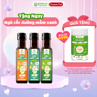 Dầu Chiên Xào Cho Bé Ăn Dặm Anpaso 100ml chịu nhiệt trên 200 độ C - Dầu oliu, óc chó, mix hạt