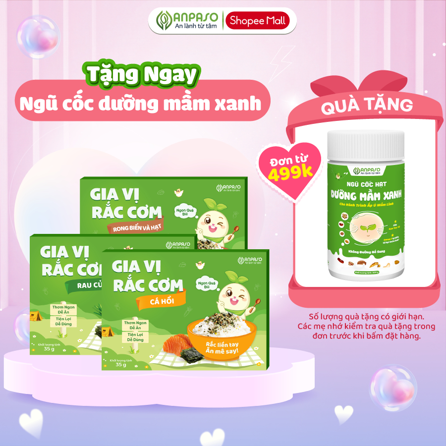 Gia Vị Rắc Cơm Cho Bé Anpaso - Rong Biển Trộn Cơm Vị Cá Hồi, Rong Biển, Rau Củ