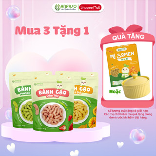 [MUA 3 TẶNG QUÀ] Bánh gạo ăn dặm cho bé Anpaso các vị - Bánh dạng que ngắn vị phô mai rau xanh, bí đỏ và dâu tây