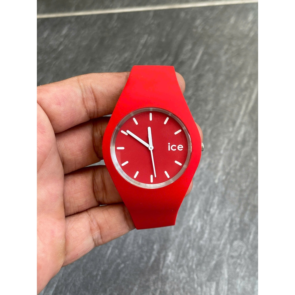 Đồng hồ nữ ICE watch kính saphia mặt đỏ cam size 40mm hàng si Nhật chạy pin