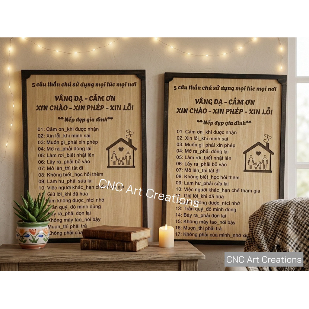 Bảng nội quy gia đình bằng gỗ plywood phủ melamine