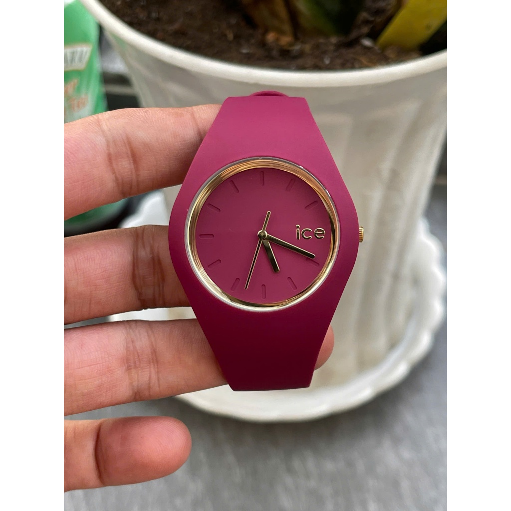 Đồng hồ nữ ICE watch kính saphia mặt tím size 40mm hàng si Nhật chạy pin