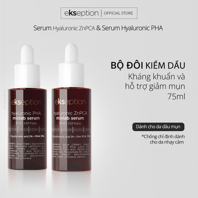 Combo Kiềm Dầu Hỗ Trợ Kháng Khuẩn Pre-Serum Hyaluronic PHA Mixlab 2% PHA 5% 75ml+Serum Hyaluronic ZnPCA Mixlab, HA+1%