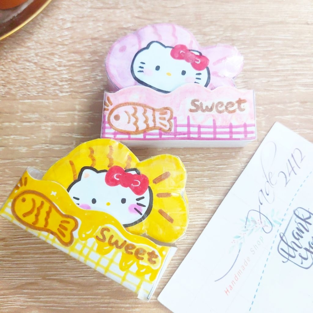 ĐỒ CHƠI SQUISHY GIẤY HANDMADE - SQUISHY BÁNH CÁ TAIYAKI DỄ THƯƠNG TÔ MÀU TRANG TRÍ NHÀ BÚP BÊ