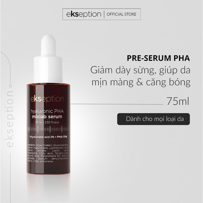 Pre-Serum Hyaluronic PHA Mixlab 2% PHA 5% EKSEPTION 75ml dưỡng ẩm da, giúp da sáng và căng mọng