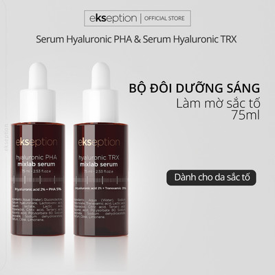 Combo Dưỡng Sáng Da, Mờ Thâm Ekseption Hyaluronic Mixlab Pre-Serum 2% PHA 5% 75ml Và Serum Hyaluronic TRX Mixlab 75ml