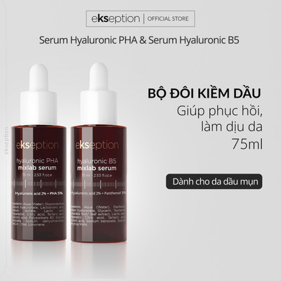 Combo EKSEPTION Pre-Serum Hyaluronic PHA Mixlab 2% PHA 5% Dưỡng Ẩm Và Serum Hyaluronic B5 Mixlab 75ML