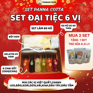 [ SIÊU SET ĐẠI TIỆC ] Set Làm Bánh Panna Cotta ĐẠI TIỆC 6 VỊ Trái Cây làm 60-65 hũ 60ml