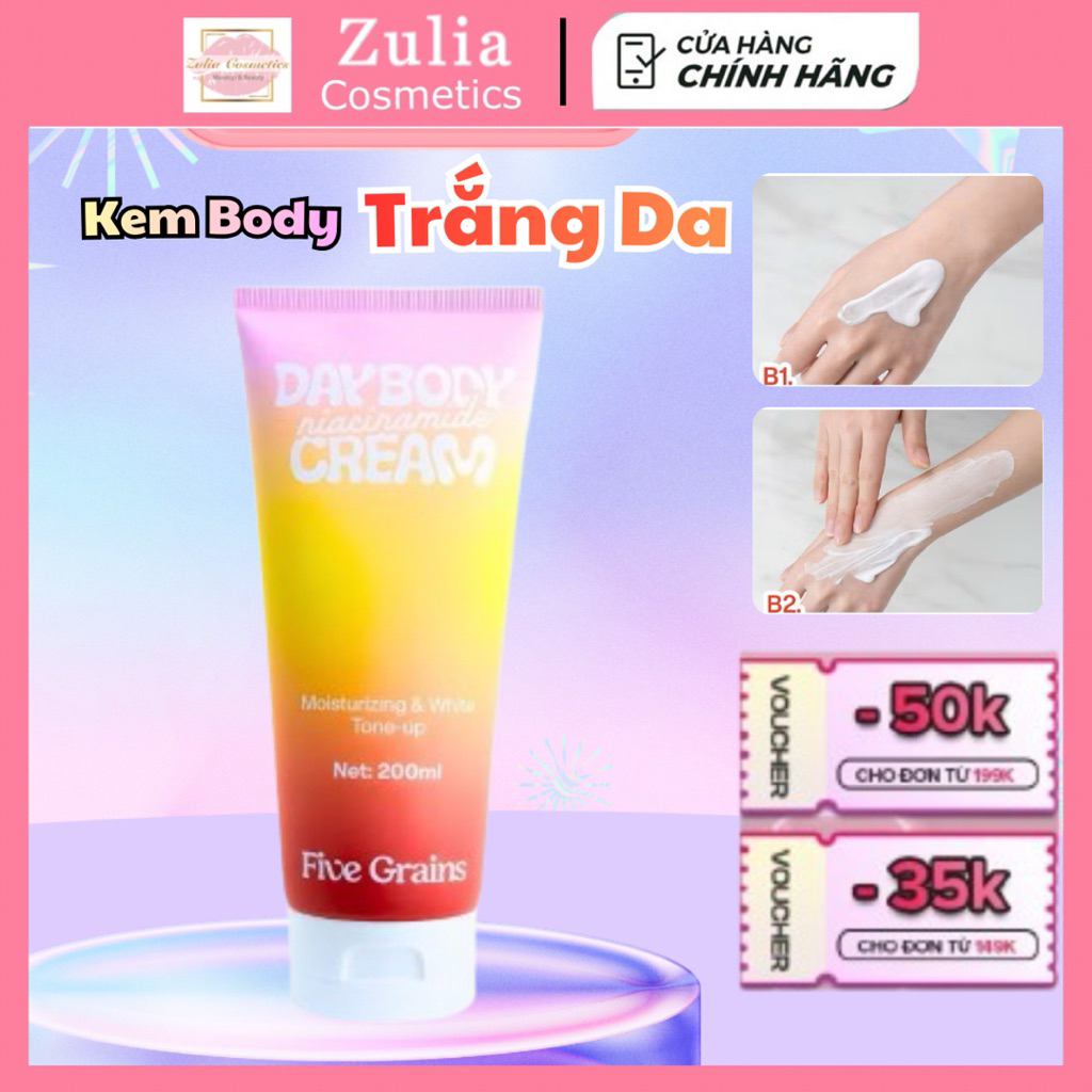 [FIVE GRAINS] Kem dưỡng Cao cấp Five Grains trắng da Niacinamide, Alpha-Arbutin nâng tone ban ngày 2