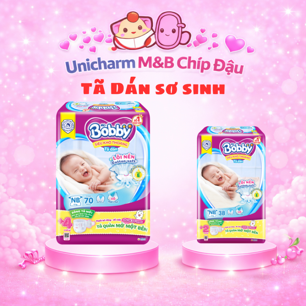 Tã dán Sơ Sinh Bobby newborn NB38/NB70
