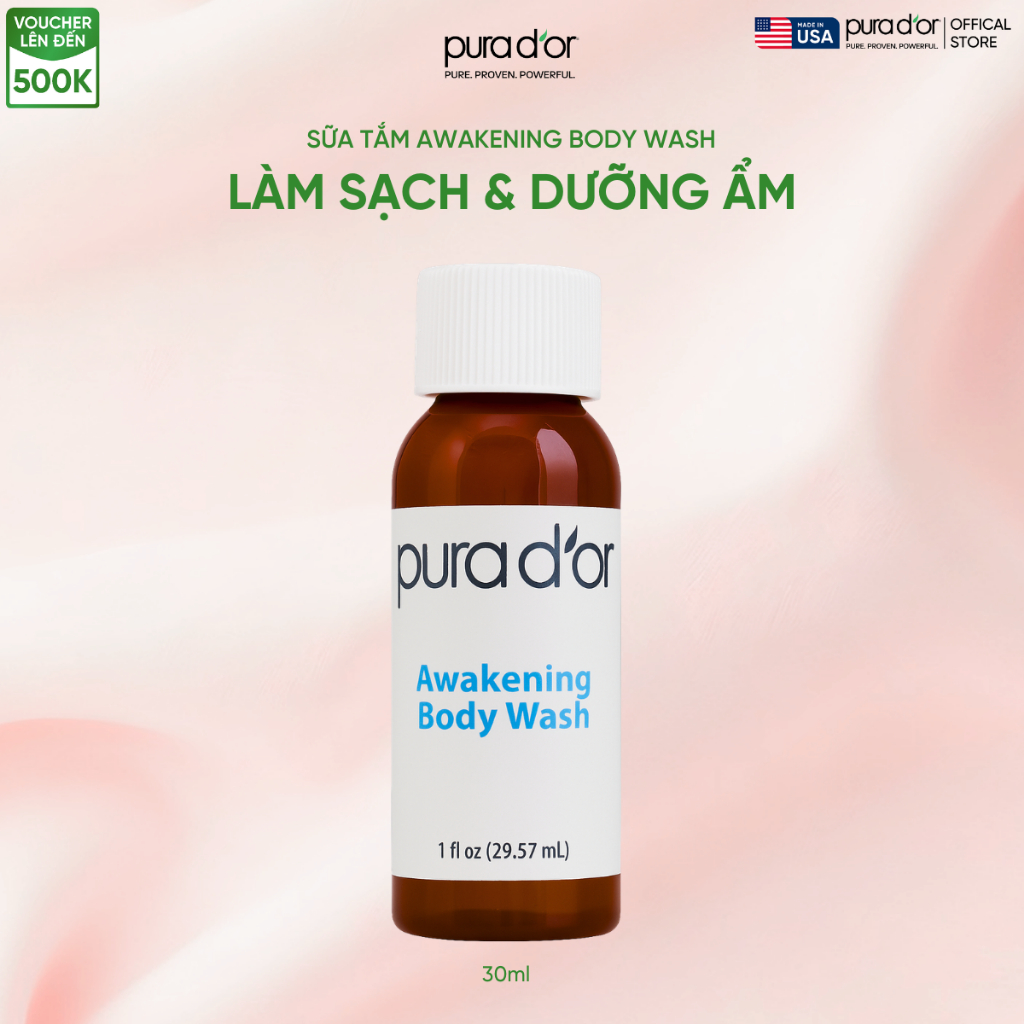 Sữa Tắm Pura D'or Awakening Body Wash Giúp Làm Sạch & Dưỡng Ẩm 30ml