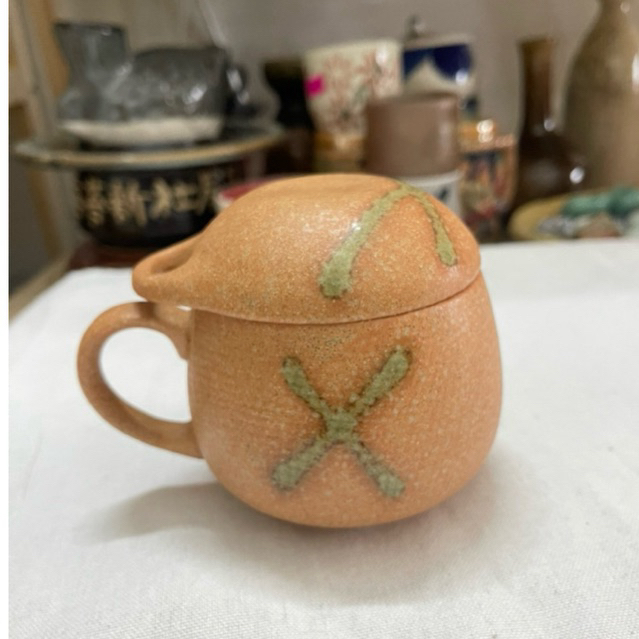 HANA HOUSE-Ly trà gốm Nhật có nắp mài — Cốc uống trà gốm thủ công men mộc phong cách wabi sabi