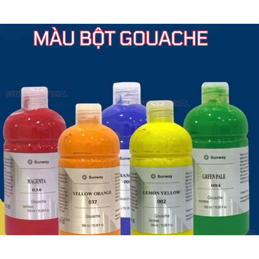 Màu gouche/poster color 500ml sunway