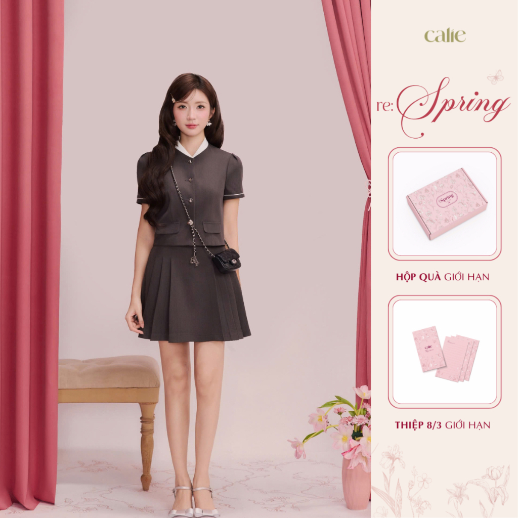 (Re:Spring) Áo kí giả cổ trụ kiểu, chất liệu cao cấp kiểu dáng trẻ trung thanh lịch hiện đại thời trang Calie Acc599 | BigBuy360 - bigbuy360.vn