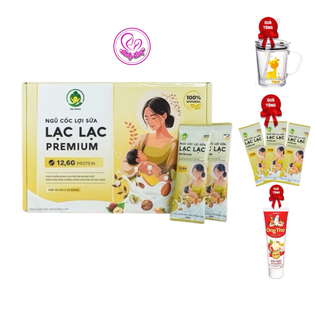 Ngũ cốc lợi sữa Lạc Lạc cao cấp hộp 30 gói thơm ngon tiện lợi hỗ trợ sữa về nhiều