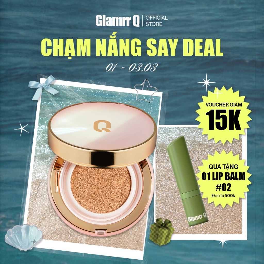 Phấn nước GLAMRR Q LONG WEAR DD CUSHION - SPF50+/PA+++ (1 lõi 13g)