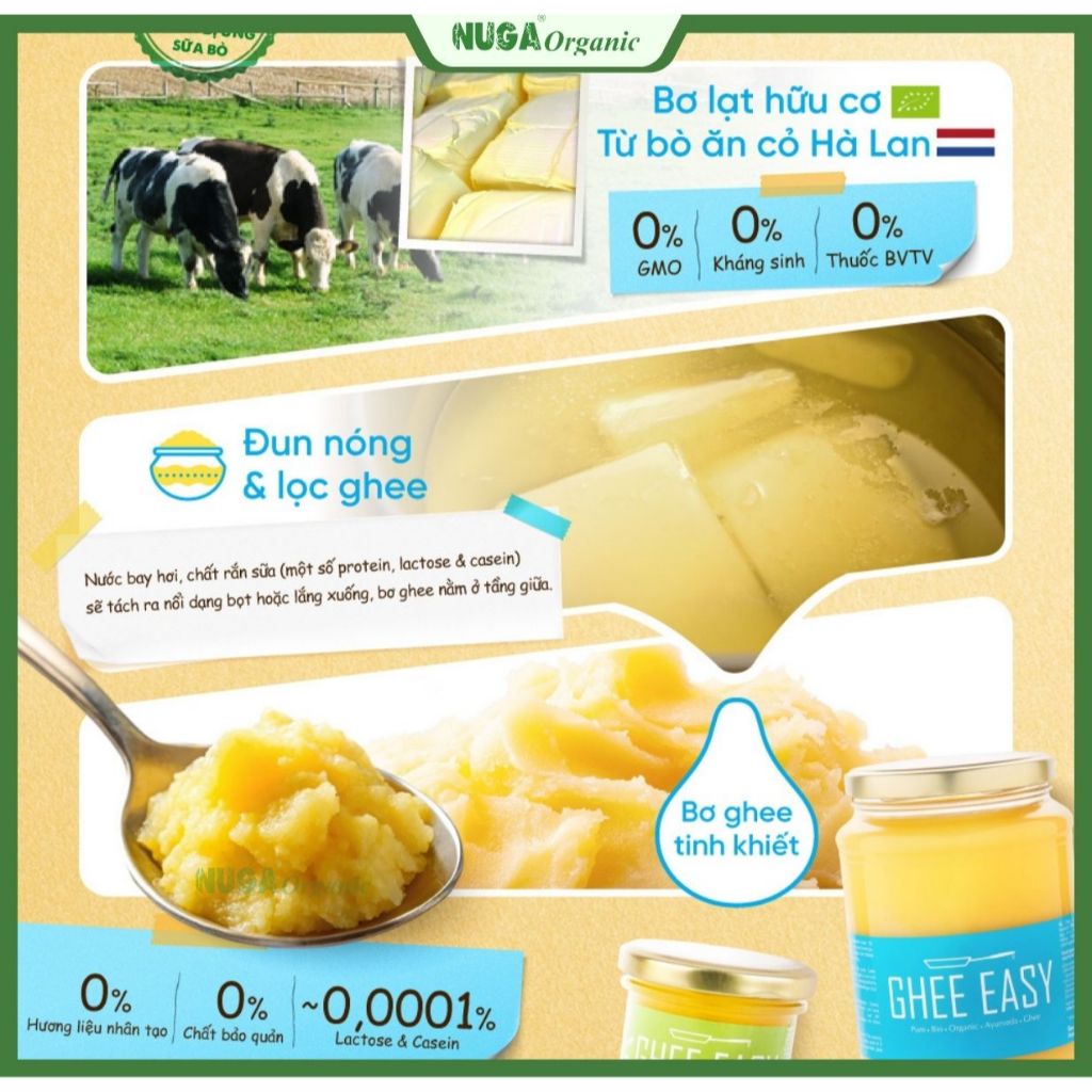 Bơ Ghee hữu cơ (Organic Ghee Butter) - Ghee Easy - 100g & 245g
