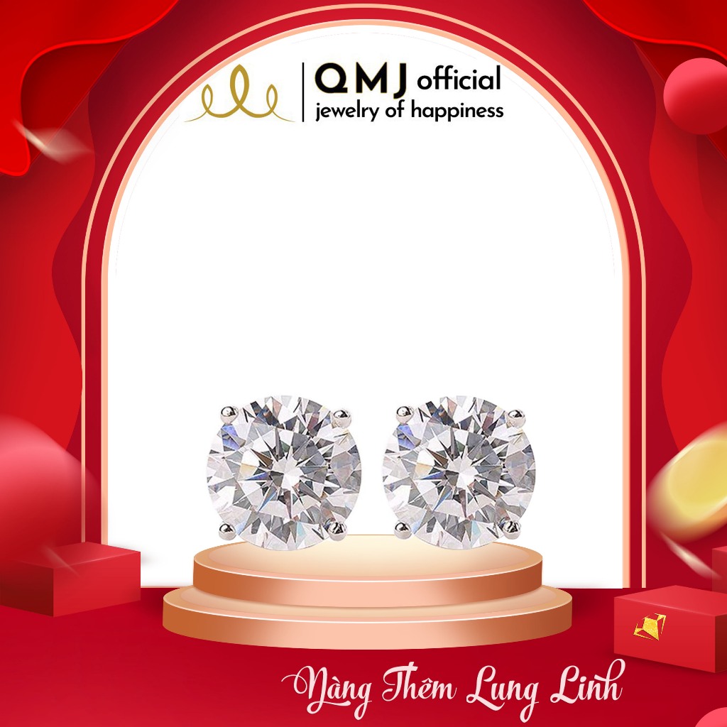 Khuyên tai bạc nam nữ Nụ đá 3A đơn giản cá tính, bông tai phù hợp mọi lứa tuổi  QMJ - Q009