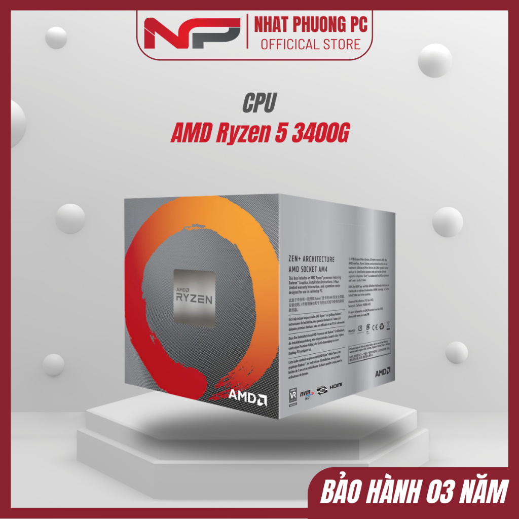 CPU AMD Ryzen 5 3400G 4 Nhân 8 Luồng