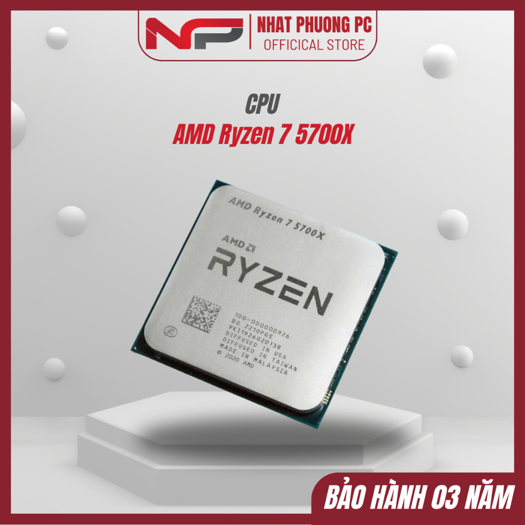 CPU AMD Ryzen 7 5700X 8 nhân 16 luồng Box | Tray Chính Hãng