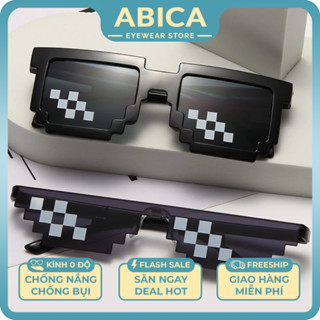 Kính mắt râm mát nữ nam Thug Life 6 chấm,kính râm mát cực ngầu Minecraft Hottrend nhiều màu đẹp giá rẻ ABICA 304