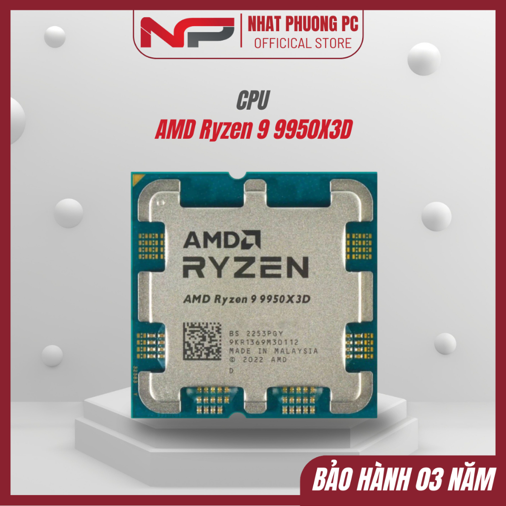 CPU AMD Ryzen 9 9950X3D 16 Nhân 32 Luồng