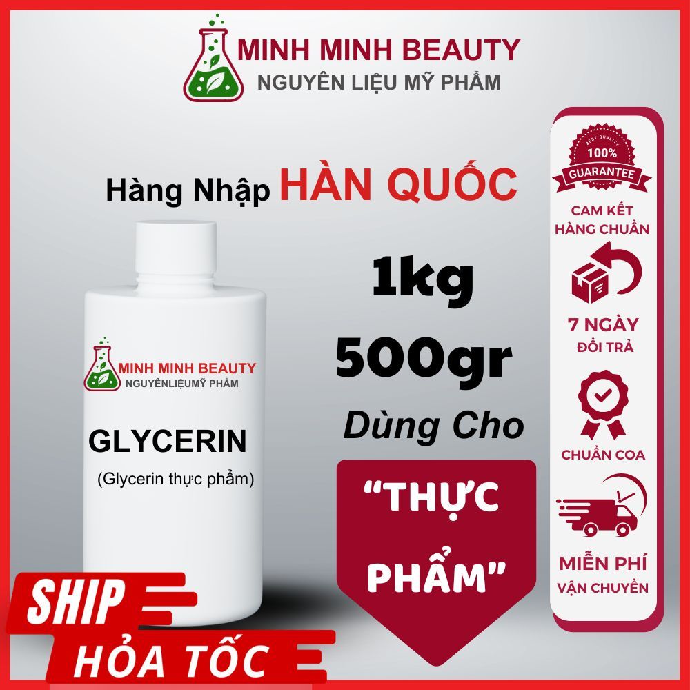[HỎA TỐC] 𝟓𝟎𝟎𝐠 - 𝟏𝐤𝐠 𝗚𝗹𝘆𝗰𝗲𝗿𝗶𝗻 𝗹𝗮̀𝗺 𝗯𝗮́𝗻𝗵,Thực Vật (VG) Tinh Khiết 99,9% -Nguyên Liệu Cao Cấp, Giá Sỉ