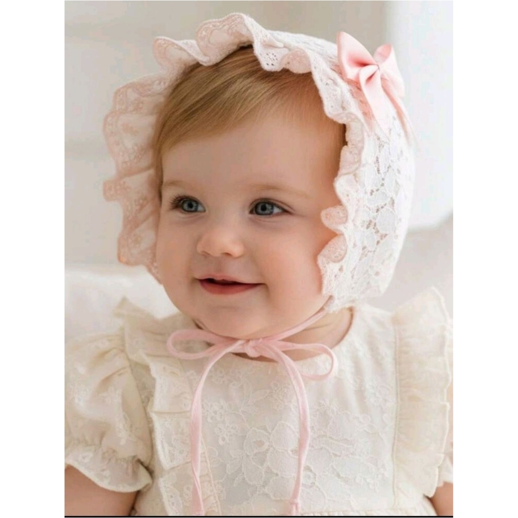Nón Bonet ren cao cấp cho bé gái 0-12M phong cách châu Âu