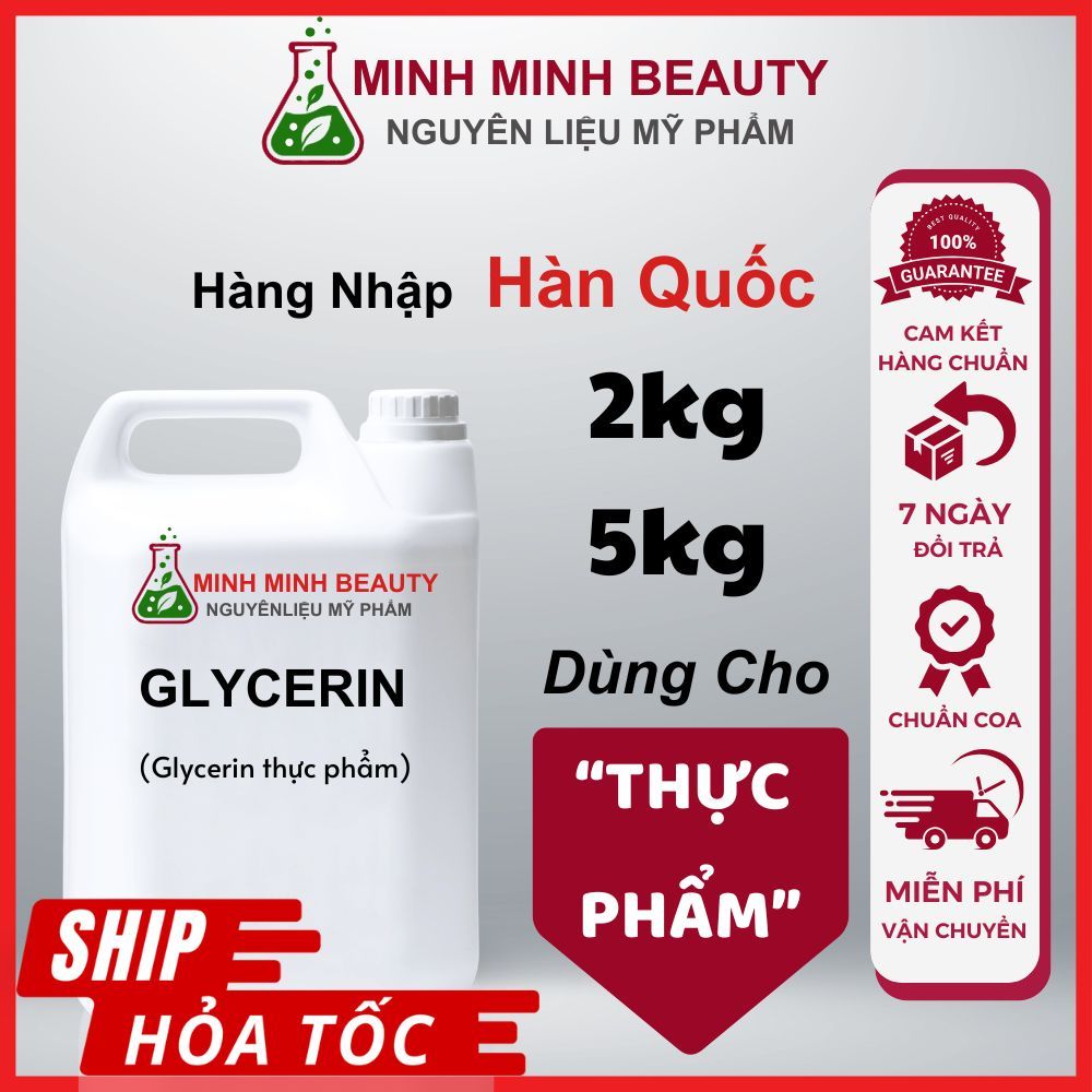 [HỎA TỐC] 2kg - 5𝐤𝐠 𝗚𝗹𝘆𝗰𝗲𝗿𝗶𝗻 𝗹𝗮̀𝗺 𝗯𝗮́𝗻𝗵,Thực Vật (VG) Tinh Khiết 99,9% - Nguyên Liệu Cao Cấp, Giá Sỉ