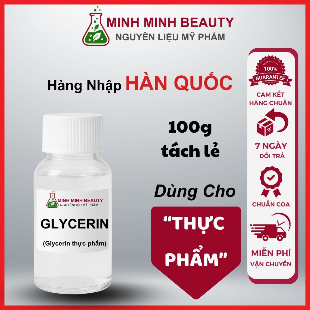 100gr tách lẻ 𝗚𝗹𝘆𝗰𝗲𝗿𝗶𝗻 𝗹𝗮̀𝗺 𝗯𝗮́𝗻𝗵,Thực Vật (VG) Tinh Khiết 99,9% - Nguyên Liệu Cao Cấp, Giá Sỉ