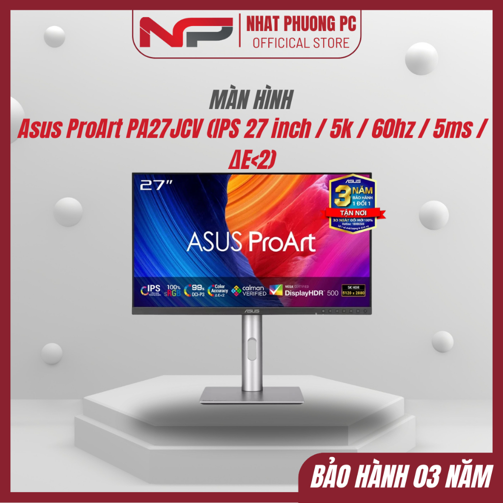 Màn hình Asus ProArt PA27JCV (IPS 27 inch / 5k / 60hz / 5ms / ΔE<2) - Hàng chính hãng