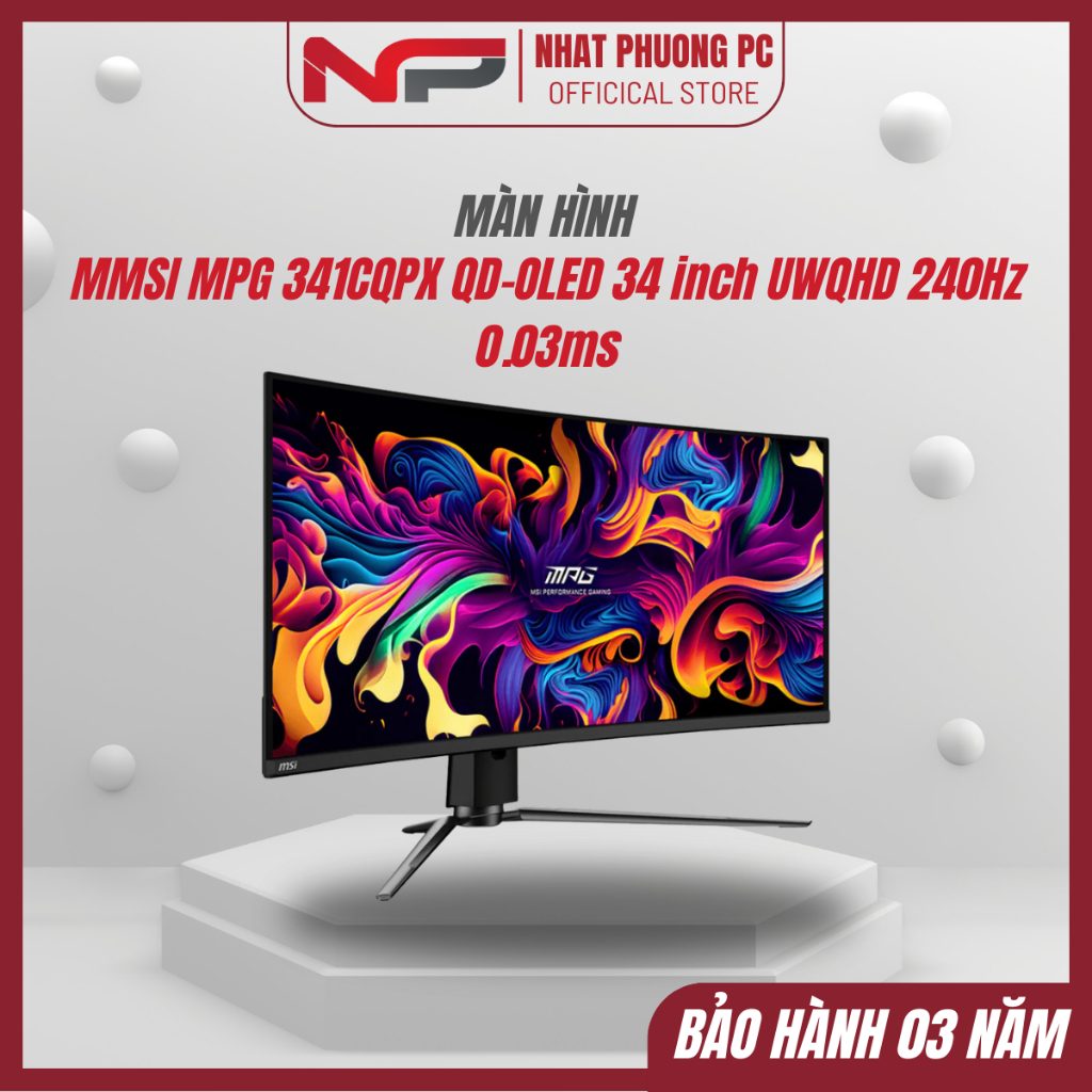Màn hình Gaming MSI MPG 341CQPX QD-OLED 34 inch UWQHD 240Hz 0.03ms - Bảo hành 36 tháng