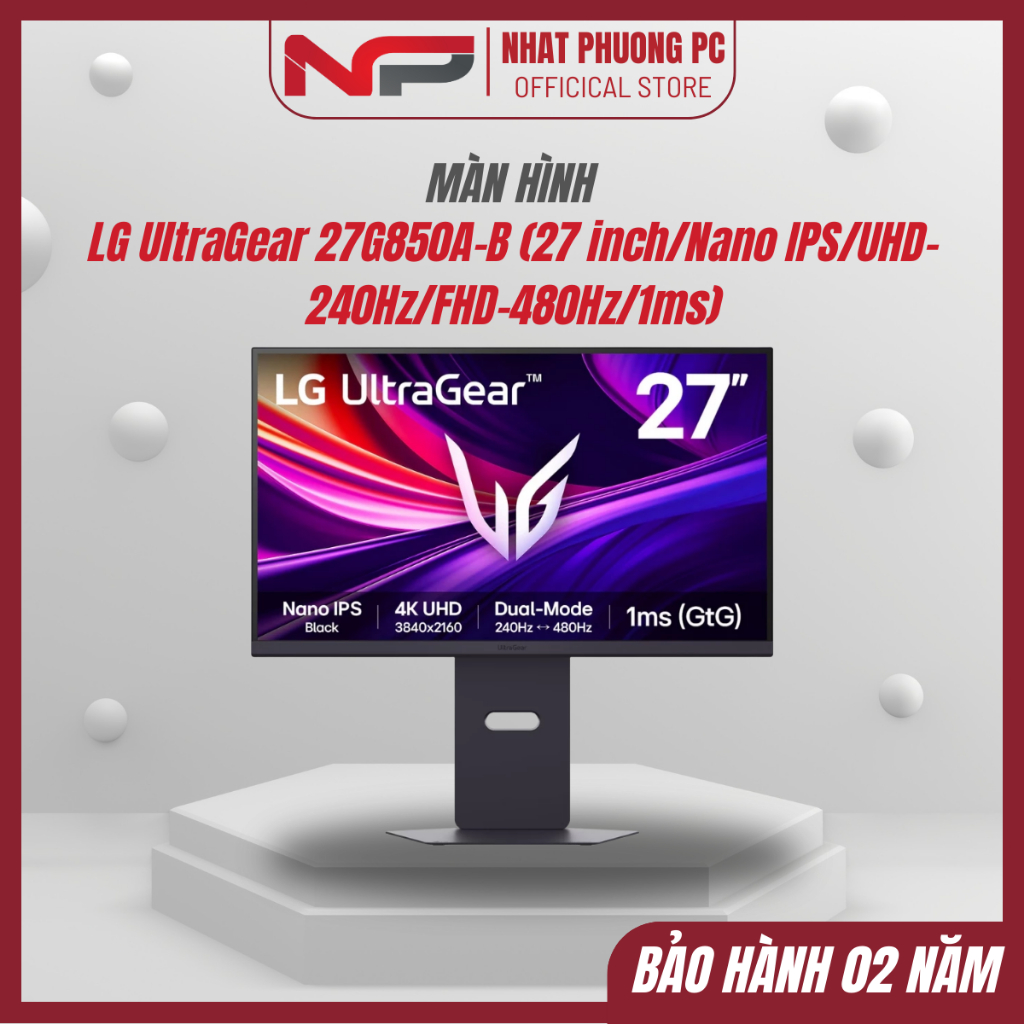 Màn hình LG UltraGear 27G850A-B (27 inch/Nano IPS/UHD-240Hz/FHD-480Hz/1ms)