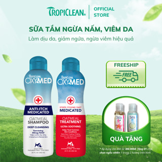 Sữa tắm ngừa nấm da, viêm da cho chó mèo Tropiclean Oxymed 592ml