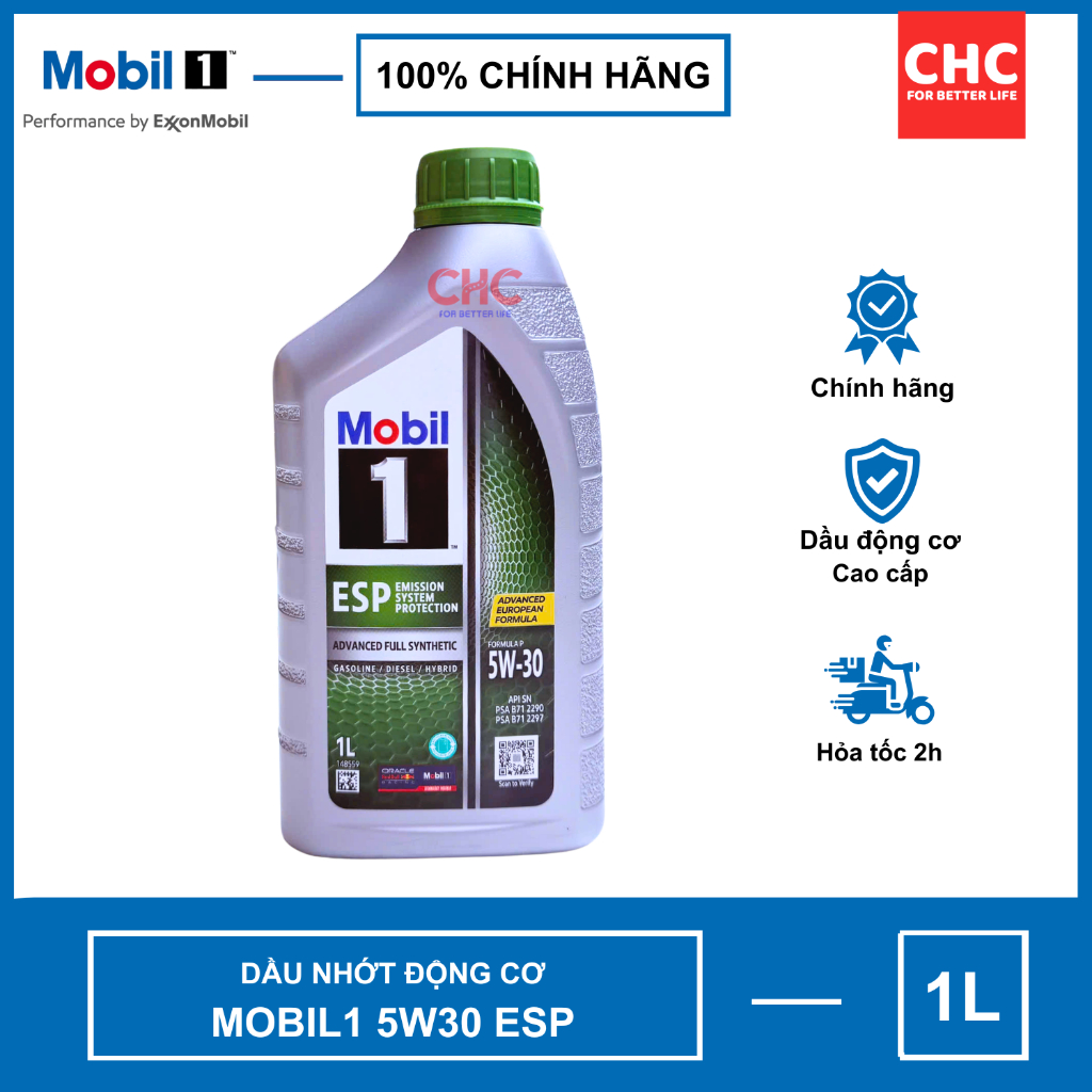 Dầu nhớt Mobil1 5W30 ESP chính hãng mẫu mới 2026 (nhập khẩu Singapore)